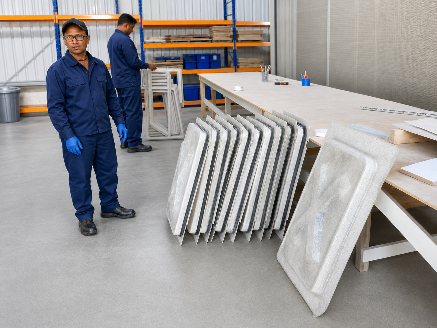 Fiberglass manufacturing workshop